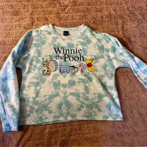 Disney Light Blue Tie-Dye Sweatshirt with Winnie the Pooh Graphic